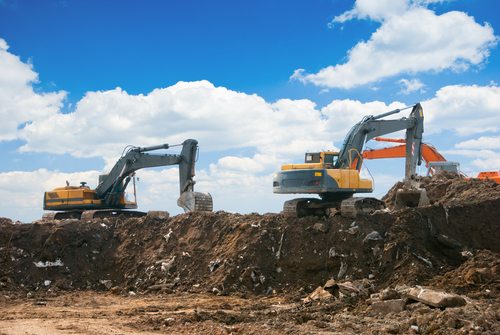 Working excavators